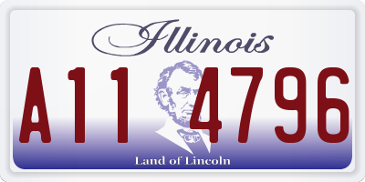 IL license plate A114796
