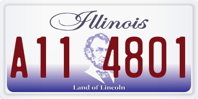 IL license plate A114801