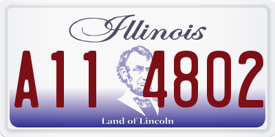 IL license plate A114802