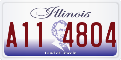 IL license plate A114804