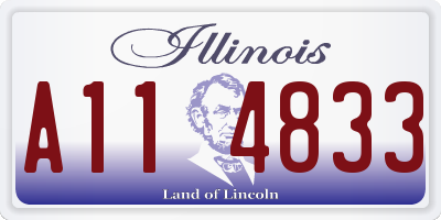 IL license plate A114833
