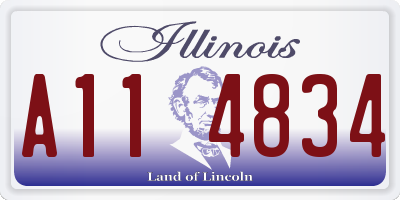 IL license plate A114834