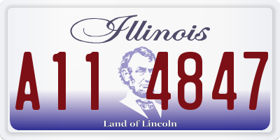 IL license plate A114847