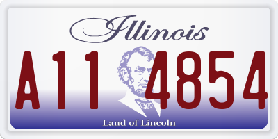 IL license plate A114854