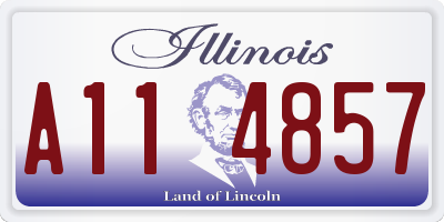 IL license plate A114857