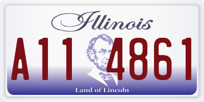 IL license plate A114861