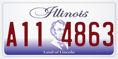 IL license plate A114863