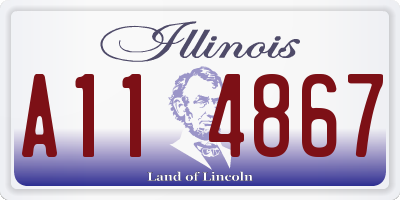 IL license plate A114867