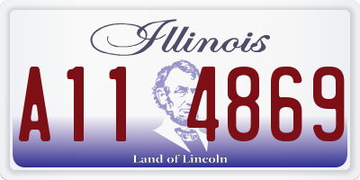 IL license plate A114869
