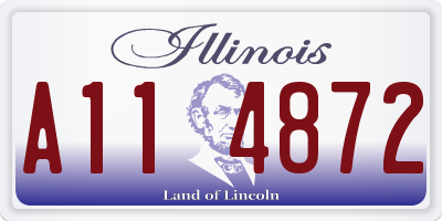 IL license plate A114872