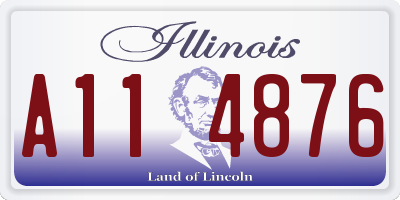 IL license plate A114876