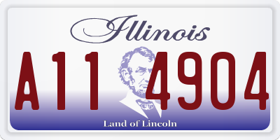 IL license plate A114904