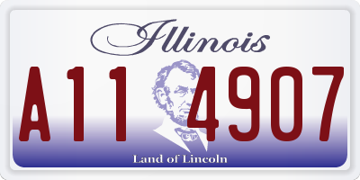 IL license plate A114907