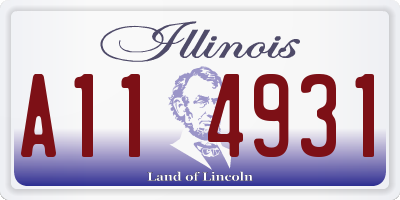 IL license plate A114931