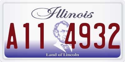 IL license plate A114932