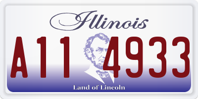 IL license plate A114933