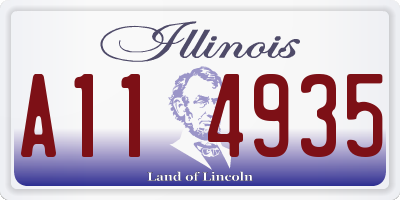 IL license plate A114935