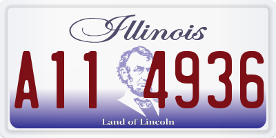 IL license plate A114936