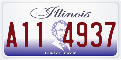 IL license plate A114937