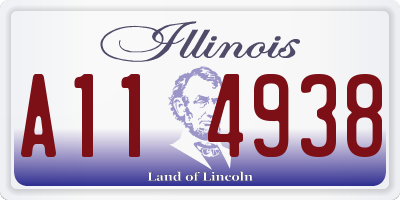 IL license plate A114938