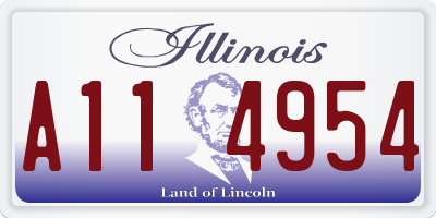 IL license plate A114954