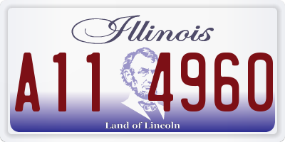 IL license plate A114960