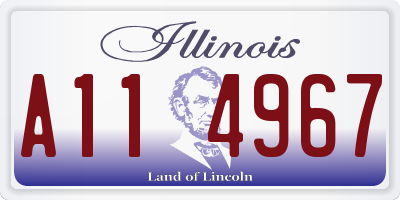 IL license plate A114967