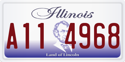 IL license plate A114968