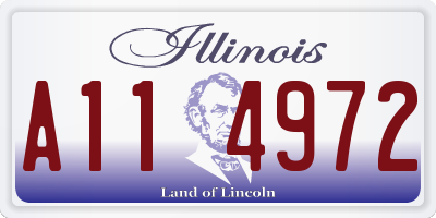 IL license plate A114972