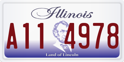IL license plate A114978