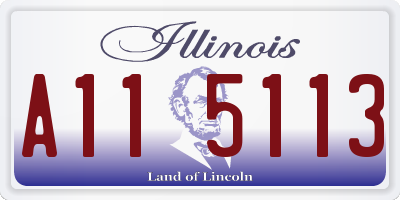 IL license plate A115113
