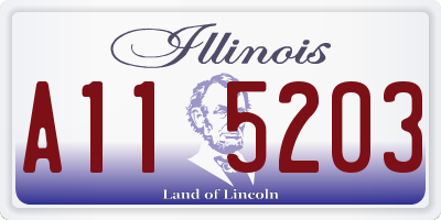 IL license plate A115203