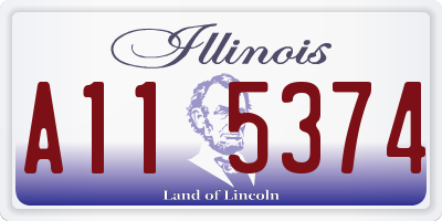 IL license plate A115374