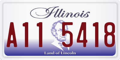 IL license plate A115418