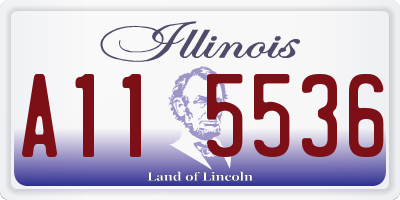 IL license plate A115536