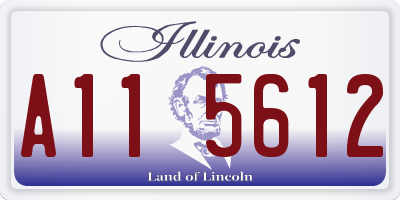 IL license plate A115612
