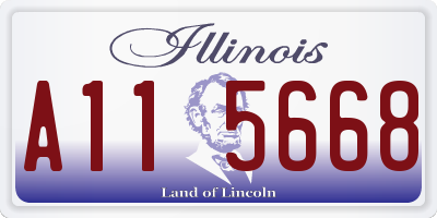 IL license plate A115668