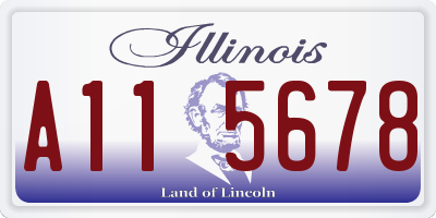 IL license plate A115678