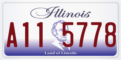 IL license plate A115778