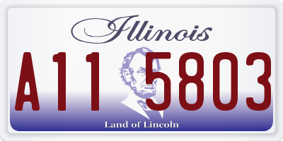 IL license plate A115803