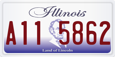 IL license plate A115862