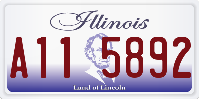 IL license plate A115892