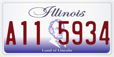 IL license plate A115934