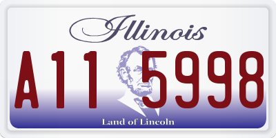 IL license plate A115998