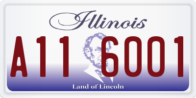 IL license plate A116001