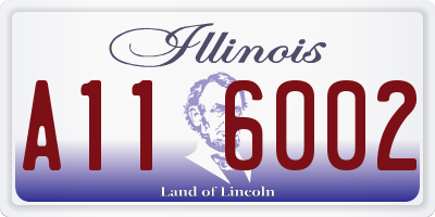 IL license plate A116002