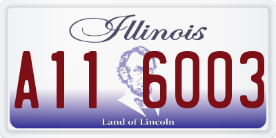 IL license plate A116003