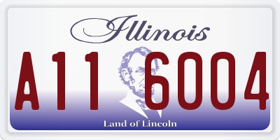 IL license plate A116004