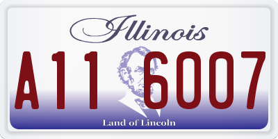IL license plate A116007