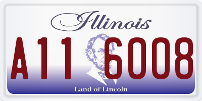 IL license plate A116008